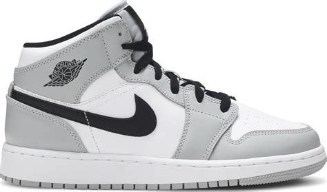 Jordan 1 Mid Light Smoke Grey (GS) Kids' .